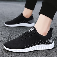 Chaussures de sport pour hommes, respirantes, en maille Fly Knit, fermeture à lacets, semelle extérieure en PVC, légères, amorties, pour la marche