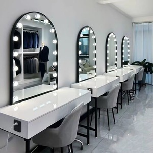 Table de maquillage professionnelle pour salon avec éclairage LED, miroir de maquillage, table de toilette pour studio de mariage, studio photo, salon de beauté - Product Image 3