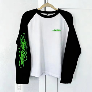 T-shirt à col rond personnalisé avec logo d'usine pour homme, coupe et couture graphiques, grande taille, coupe ample, double couche, manches longues, fabricant - Product Image 1