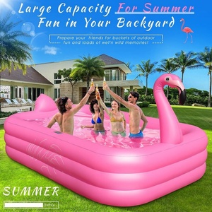 PVC <b>Inflatable</b> New Three-layer Thickened <b>Flamingo</b> Pool 267*165*64 CM Adult <b>Inflatable</b> Pool Solar Powered <b>Flamingo</b> Pool - Product Image 5