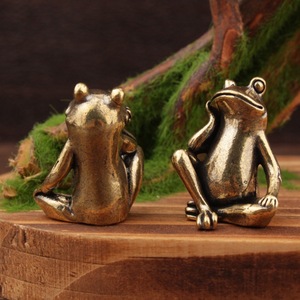 Figura de rana pensativa, decoración en miniatura de latón, adorno para el hogar, oficina, escritorio - Product Image 2
