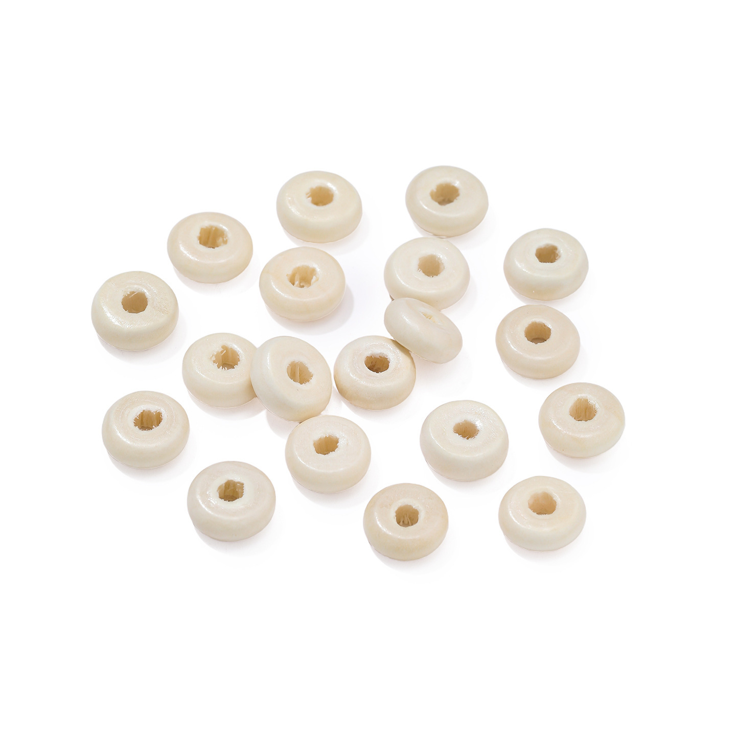 4x11 flat round beads, white