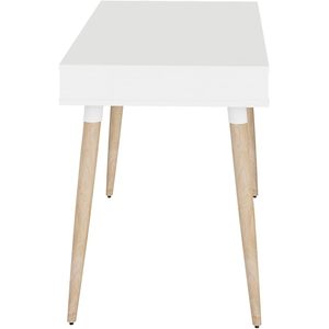 Alera Escritorio Escandinavo para Espacio de Trabajo, 47.24" X 23.62" X 29.53", Escritorio para Computadora Blanco/Madera Beige - Product Image 3