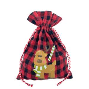 Bolsa de Regalo de Tela con Cordón y Estampado en Caliente para Decoración Navideña a Precio de Fábrica - Product Image 4