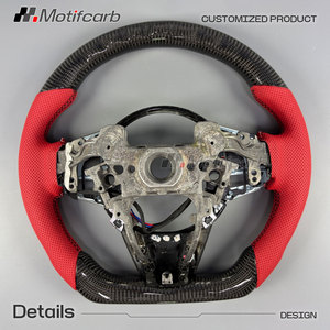 Volant personnalisé en fibre de carbone avec poignées en cuir perforé rouge pour Acura RDX A-Spec Advance 2019-2026 – Amélioration intérieure - Product Image 5