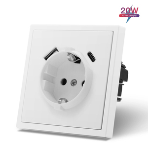 MVAVA EU <span class=keywords><strong>Panel</strong></span> de Doble Polo y 3 Vías para PC, Textura Mate, Sensación de Piel, Tomas Eléctricas, Puertos USB, Botón Pulsador Grande, Luz de Pared - Product Image 2