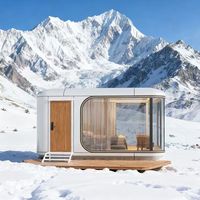 Maison capsule spatiale avec escalier intérieur, maison capsule miniature, maisons préfabriquées écologiques pour l'extérieur