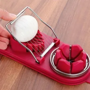 2 in 1 Kitchen Egg Slicer Cutting Egg into a Flower Shaped Handheld Egg Cutter