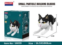 Bloques de construcción educativos para niños, juguete de piezas de bloques de construcción con diseño de gato y mascota, hecho a mano, decoración