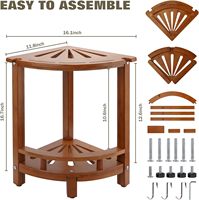 12 "cuisine repose-pieds banc bois banc de douche Portable teck douche repose-pieds tabouret de douche pour raser les jambes salle de bain