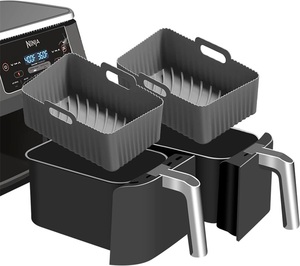 Rivestimento in <span class=keywords><strong>Silicone</strong></span> Antiaderente Personalizzabile <span class=keywords><strong>per</strong></span> <span class=keywords><strong>Friggitrice</strong></span> <span class=keywords><strong>ad</strong></span> <span class=keywords><strong>Aria</strong></span>, Teglia Riutilizzabile in <span class=keywords><strong>Silicone</strong></span> <span class=keywords><strong>per</strong></span> <span class=keywords><strong>Friggitrice</strong></span> <span class=keywords><strong>ad</strong></span> <span class=keywords><strong>Aria</strong></span> a Doppio Cestello Ninja - Product Image 1