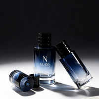 Botol Parfum Silinder Mewah Kosong Grosir-50ml/100ml Kaca Bening Premium Kotak Hadiah Isi Ulang Pompa Semprot Wangi