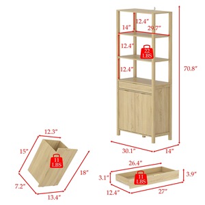 Custom Wholesale MDF Organizer Multi-Functional Storage Pantry <strong>Sideboard</strong> Cabinet <strong>with</strong> Drawer and Tilted <strong>Baskets</strong> - Product Image 5