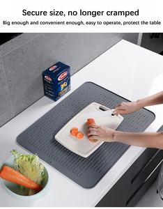 New Folding Kitchen <b>Silicone</b> Dish Drying <b>Mat</b> Heat Resistant Eco-Friendly Rectangle Shape Durable - Product Image 6
