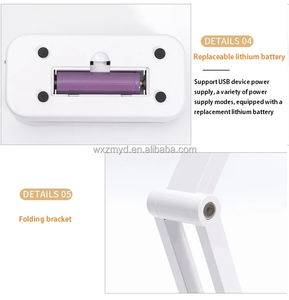 مصباح مكتب محمول للقراءة بتقنية LED لحماية العين، قابل لإعادة الشحن عبر USB، إضاءة ليلية قابلة للتعتيم بثلاث درجات حرارة لونية، مصباح طاولة قابل للطي - Product Image 2