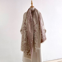 Syal Kasmir Imitasi Jacquard Motif Kuda Lari Gaya Korea, Selendang Panjang Lembut Hangat untuk Musim Gugur/Dingin, Cocok untuk Wanita dan Pasangan