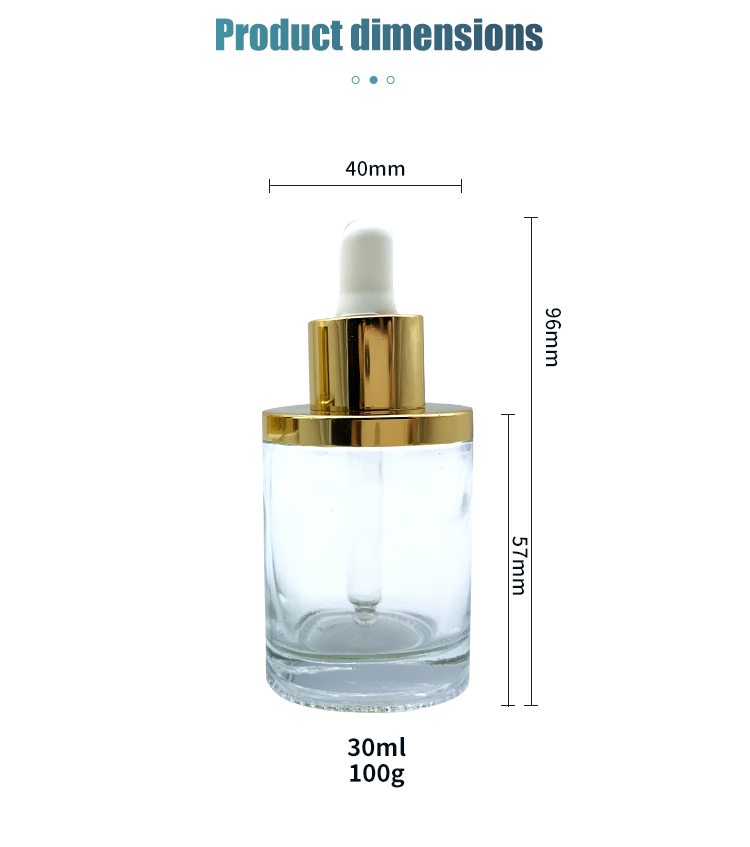 Cylinder 30ml Aromatherapy Perfume Eye Dropper Bottles With Cap