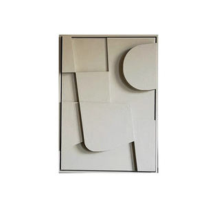 Decorazione per la casa 3d arti murali astratta geometrica fatta a mano in legno intagliato decorazione <span class=keywords><strong>pittura</strong></span> moderna in rilievo arenaria - Product Image 4