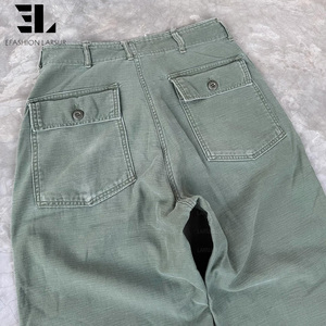 Pantaloni Cargo Tattici LARSUR Personalizzati in Twill <span class=keywords><strong>di</strong></span> Cotone Lavato Effetto Usurato, Gamba Dritta, Vestibilità Slim, Stile Francese da <span class=keywords><strong>Lavoro</strong></span> - Product Image 5
