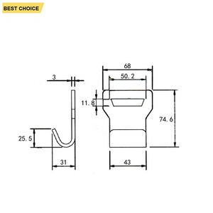 Gancho plano de amarre de carga tipo J <span class=keywords><strong>galvanizado</strong></span> amarillo, accesorio de extremo, accesorios de Metal, trinquete, gancho Sanp plano - Product Image 4