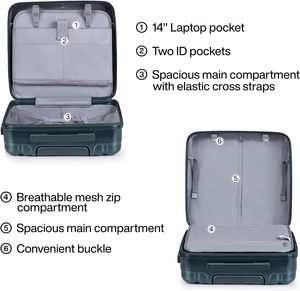 Huanhanke — petite valise à roulettes universelle 16 pouces, valise d'embarquement, pour les voyages d'affaires, cabine - Product Image 4