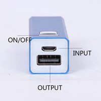 Power bank en Aluminium de marque célèbre, style classique, avec batterie Li-ion de 2600mAh