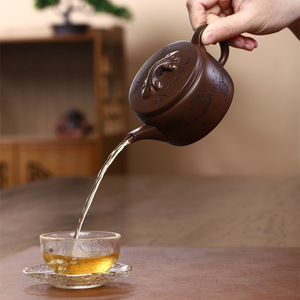Théière en <span class=keywords><strong>argile</strong></span> violette Yixing Zisha de 260 ml, faite à la main, théière Hanwa Kungfu pour cadeau, vente en gros - Product Image 2