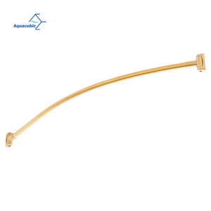 Tringle <span class=keywords><strong>de</strong></span> <span class=keywords><strong>douche</strong></span> OEM en acier inoxydable courbé, antirouille, réglable, installation facile, 50-72 pouces, doré - Product Image 3
