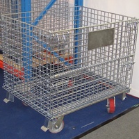 Conteneur en treillis métallique galvanisé pour la protection contre la corrosion, pour entrepôt industriel, palette en treillis métallique pliable, cage