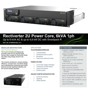 <span class=keywords><strong>Eltek</strong></span> 4.8KW potenza AC DC Rectiverter 2U Power Core 6kVA 1ph con Smartpack R controller (parte n. CTOR0402.1xxx) rack raddrizzatore - Product Image 3
