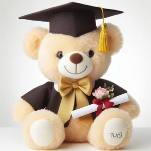 Mainan boneka hewan kustom, mainan lembut Teddy Bear wisuda