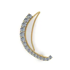 FirstMadam Brincos de diamante personalizados 14K atacado novo design com gancho de engatinhar e orelha para mulheres joias
