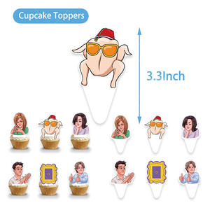 Dessin animé comédie amis fête décorations fournitures Latex ballon vaisselle décoration de gâteau bannière papier artisanat fille cadeau d'anniversaire - Product Image 5