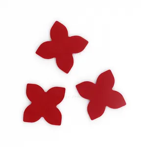 Wuzhou Support Customized Synthetic Red Four Leaf Clover Loose Gemstones for Jewelry Making