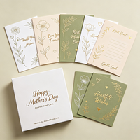 Cartes de vœux personnalisées certifiées FSC avec enveloppes - Papier couché or pour la fête des mères, vente en gros