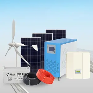 Rüzgar enerjisi ve güneş enerjisi 3000W 5000W 6000W/10KW kapalı ızgara hibrid solar rüzgar enerjisi sistemi