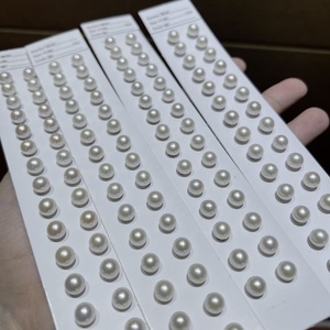 Wholesale 7-7.5mm Perfect Round AAAAA Grade Matched <strong>Pearls</strong> Pair Freshwater <strong>Pearls</strong> DIY Jewelry <strong>Beads</strong> No Holes - Product Image 2