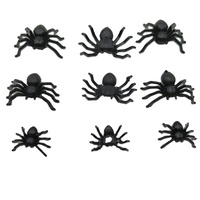 Mainan Plastik Halloween, Mainan Laba-laba Simulasi Laba-laba Katun Mini 2Cm, Mainan Malam Halloween