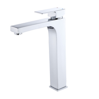 Mitigeur de lavabo de salle de bain en laiton à trou unique de haute qualité robinet d'eau dosé en céramique à poignée unique moderne pour évier de navire