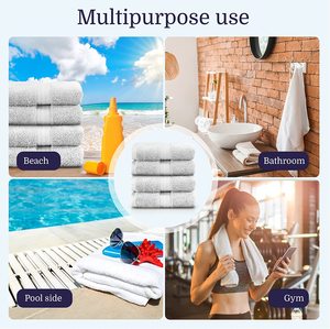 Khăn tắm cao cấp 100% cotton, bộ khăn tắm phòng tắm, siêu mềm mại và thấm hút, khăn tắm chất lượng cao cấp khách sạn, in logo tùy chỉnh - Product Image 6