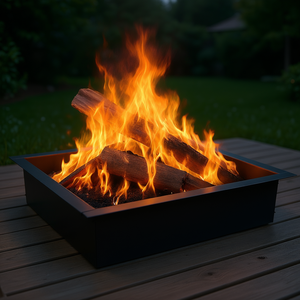 Revestimiento de Acero para Fogata Empotrada en el Suelo, 30x30x10 Pulgadas, Modelo D0100H53G3J, para Patio Exterior, Leña, DIY - Product Image 2
