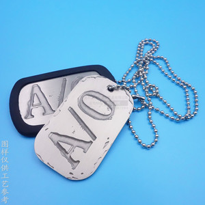 Plaques d'identification pour chien en métal estampées sur mesure, forme géométrique A/O, couleur étain, accessoires, cadeaux promotionnels - Product Image 1
