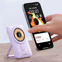 Cargador Portátil Inalámbrico Magnético Ultra Delgado de 10000mAh, PD 20W, 2 en 1, Carga Rápida, Pantalla LED, con Soporte