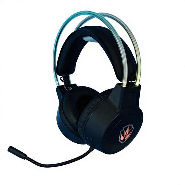 OEM Custom Logo BT5.4 Wireless Gaming Headset RGB HD Microphone Over-Ear Headphones with Type-C Charging and Low Latency