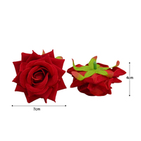 Roses artificielles en velours de petite taille, prix de gros usine, têtes de fleurs artificielles pour décoration cadeau