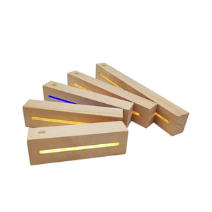 LED luce da <span class=keywords><strong>tavolo</strong></span> basamento Wireless LED lampada da <span class=keywords><strong>tavolo</strong></span> da <span class=keywords><strong>tavolo</strong></span> 3D porta lampada rettangolo luce notturna in legno Base lampade - Product Image 3