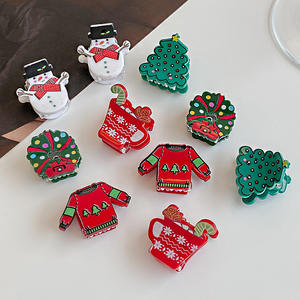 Nuevos Accesorios de Navidad para el Cabello de Moda Elegantes Horquillas de Cristal y Pasadores con Diseño de Dibujos Animados de Santa Claus - Product Image 2