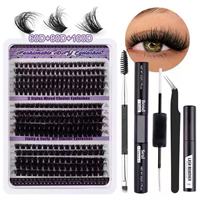 Lot de faux cils segmentés 6D, cils en grappe DIY, épais, longs, volume 3D, style européen et américain, plateau mixte