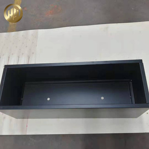 Pot de fleur <span class=keywords><strong>rectangulaire</strong></span> de décoration de maison de jardin en métal de revêtement de poudre noire - Product Image 5