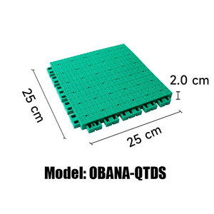 Dalles de <span class=keywords><strong>gazon</strong></span> <span class=keywords><strong>artificiel</strong></span> multifonctionnelles en PP résistantes aux intempéries, absorption des chocs, emboîtables pour terrain de sport, cour, basketball - Product Image 2